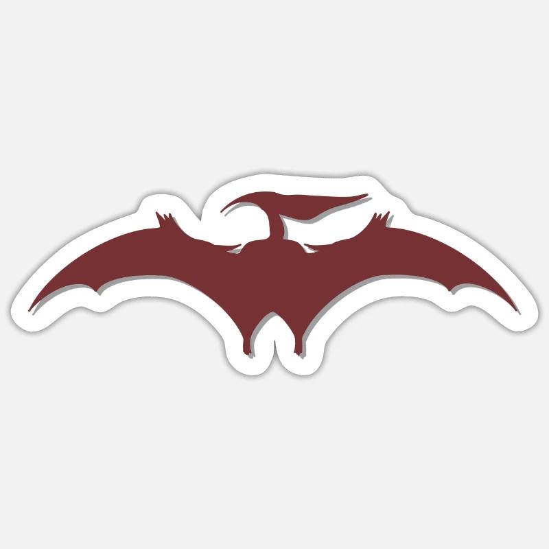 3D-Effekt roter Pterodaktylus - Sticker Größe S (10 x 10 cm) - Mattweiß