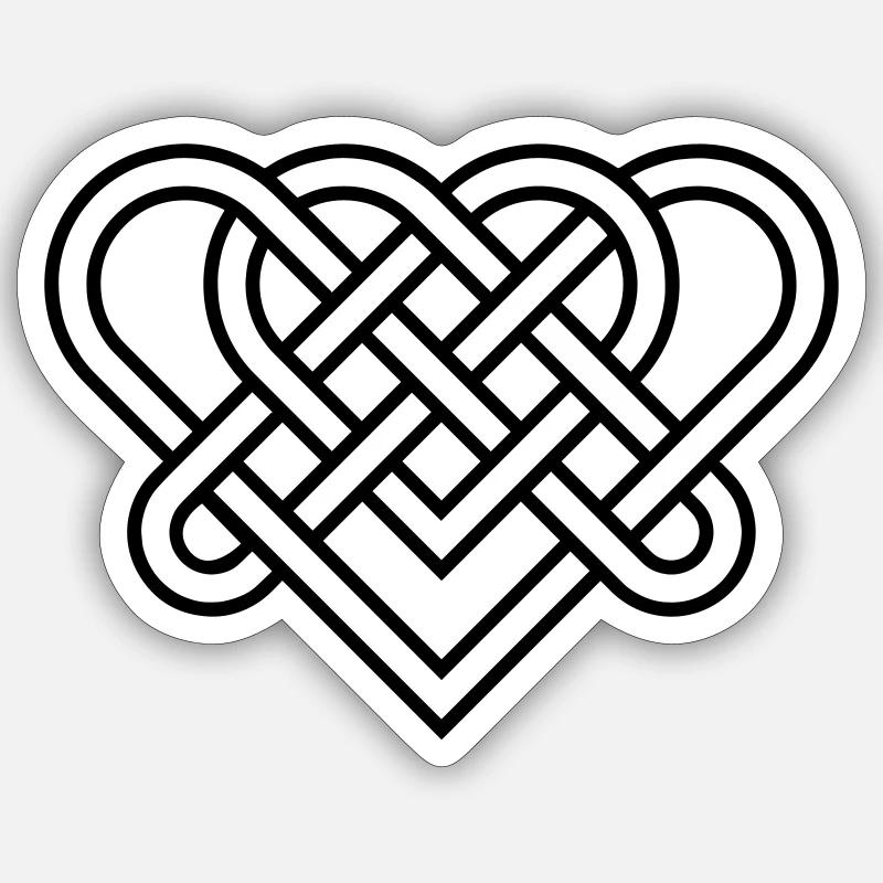 Cuore celtico Sticker formato S (10 x 10 cm)