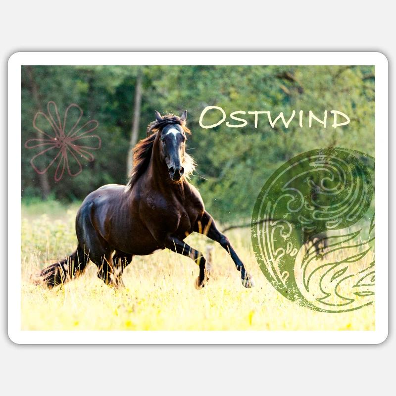 Ostwind Der Große Orkan Ostwind reitet - Sticker Größe S (10 x 10 cm) - Mattweiß