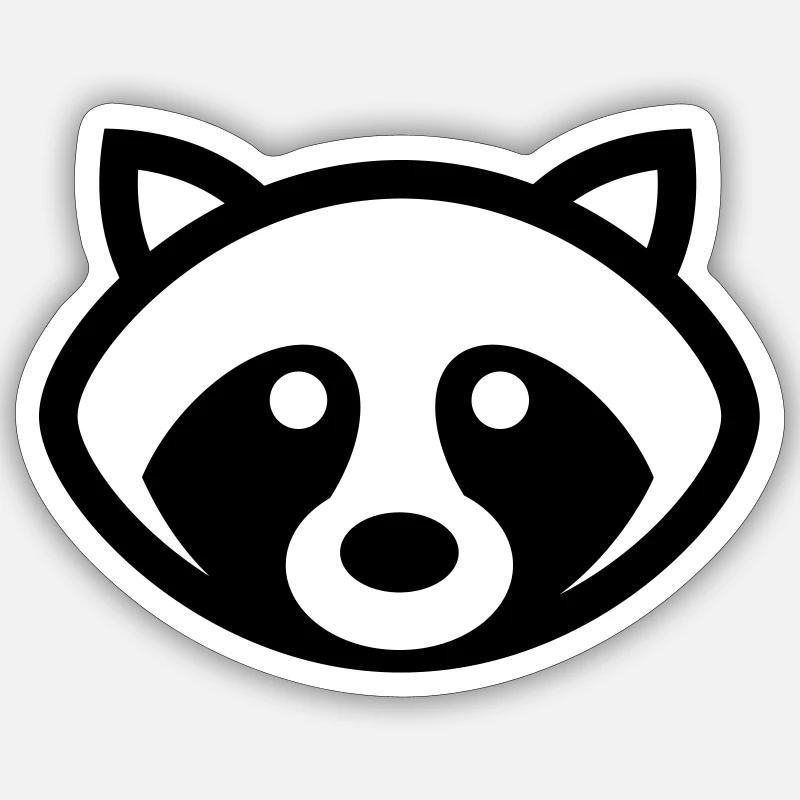 Waschbär Icon Sticker Größe S (10 x 10 cm)