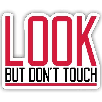 Texte ne pas toucher - Sticker taille S (10 x 10 cm) - blanc mat - Devant