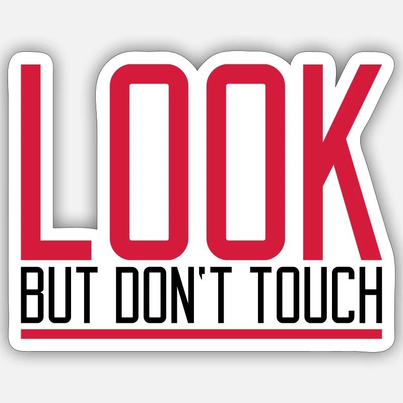 Texte ne pas toucher - Sticker taille S (10 x 10 cm) - blanc mat
