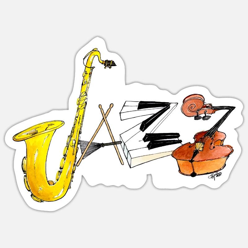 Jazz - Sticker size S (10 x 10 cm) - white matte