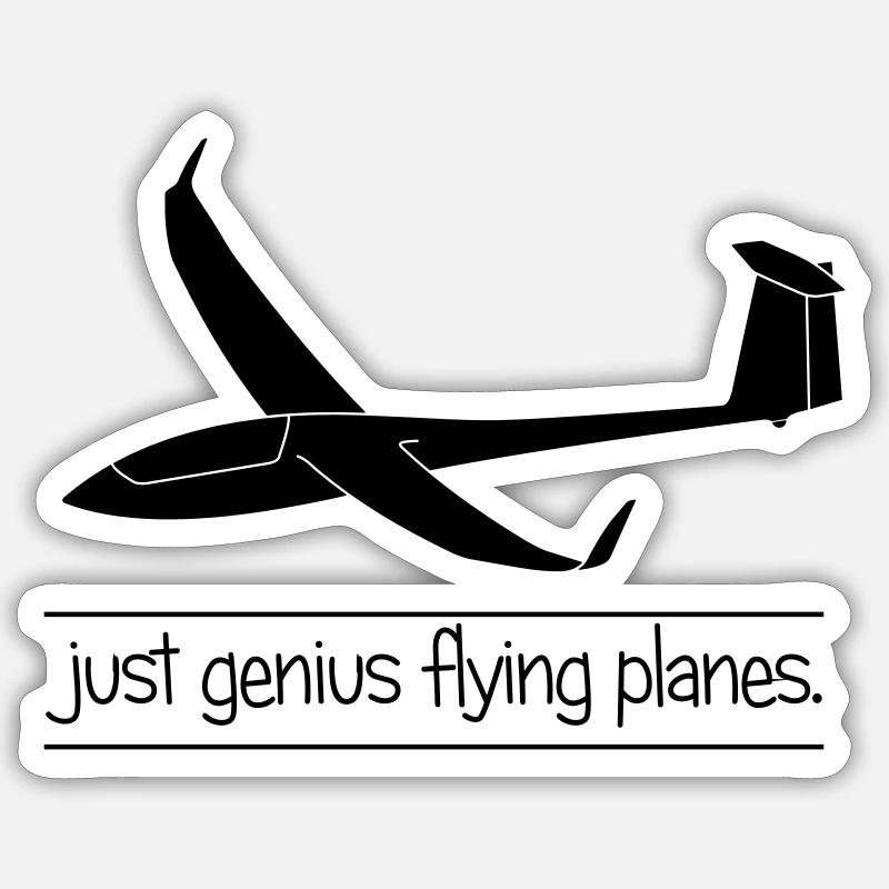 Glider gliding glider flying - Sticker size S (10 x 10 cm) - white matte
