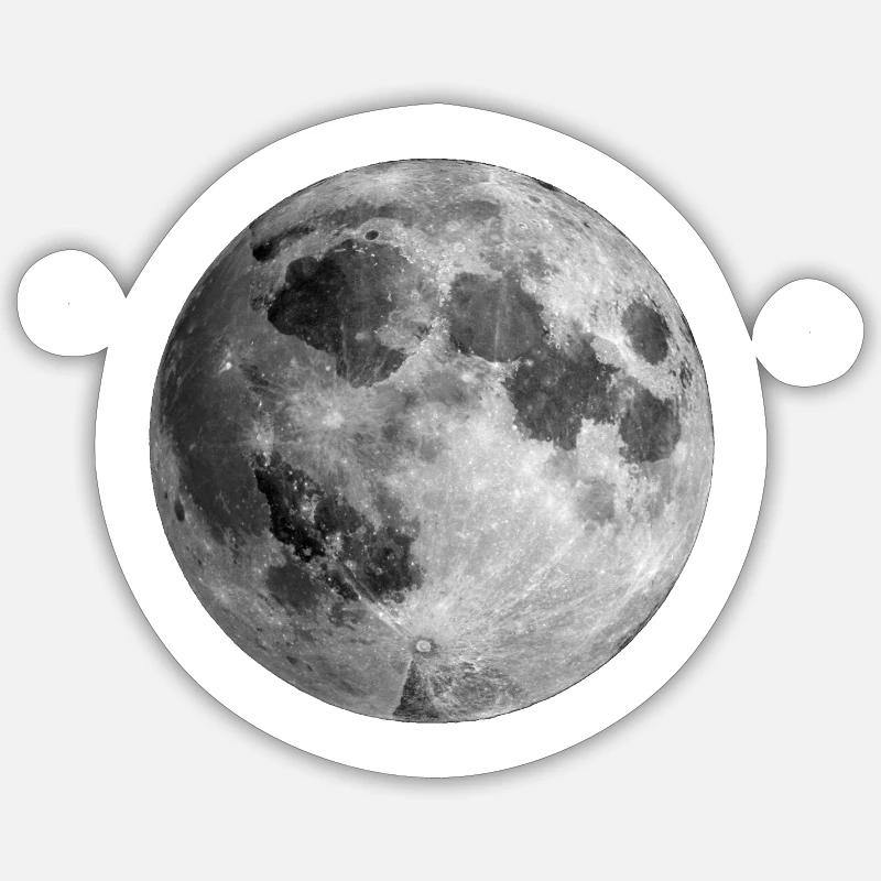 moon - Sticker size S (10 x 10 cm) - white matte