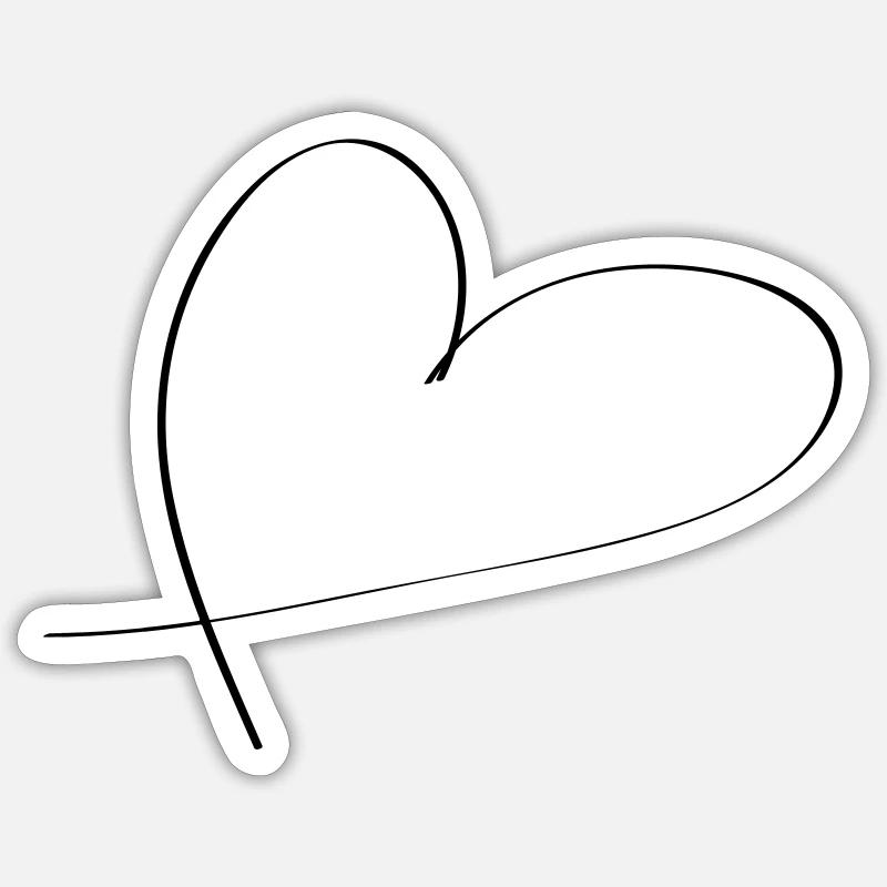 heart - Sticker size S (10 x 10 cm) - white matte