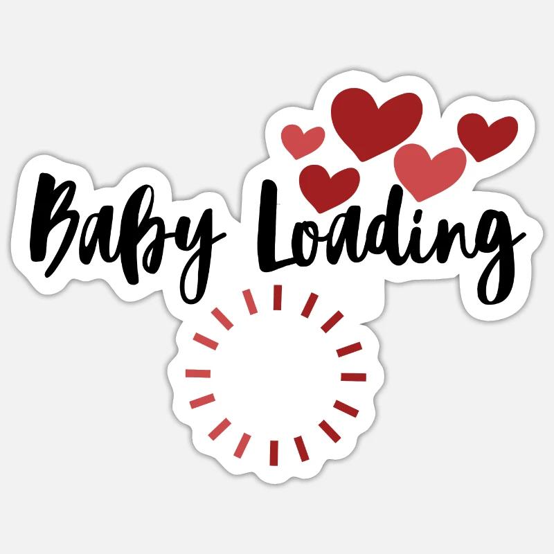 Baby loading - pregnancy - Sticker size S (10 x 10 cm) - white matte