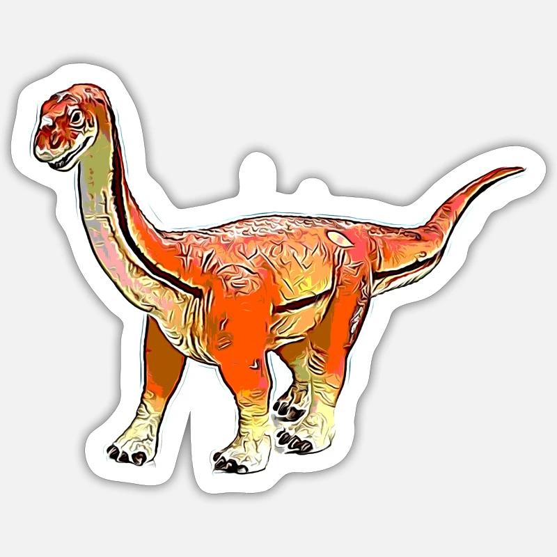 Brachiosaurus Comic - Sticker Größe S (10 x 10 cm) - Mattweiß