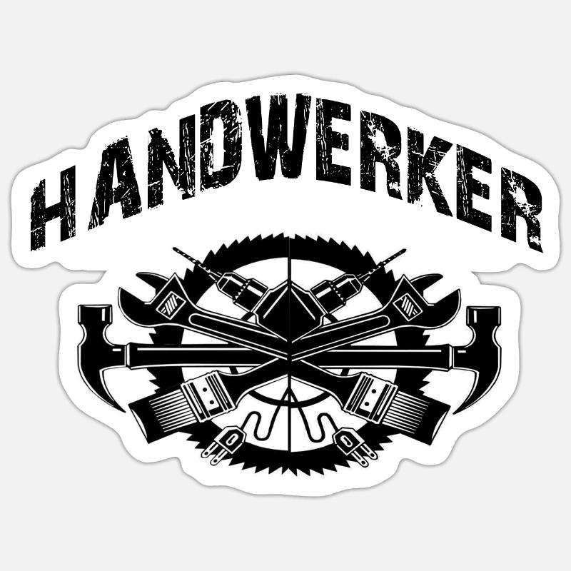 Handwerker - Sticker Größe S (10 x 10 cm) - Mattweiß