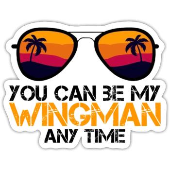 Wingman - Sticker size S (10 x 10 cm) - white matte - Front