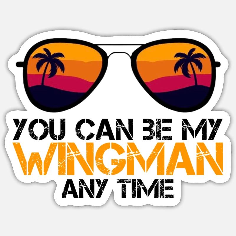 Wingman - Sticker taille S (10 x 10 cm) - blanc mat