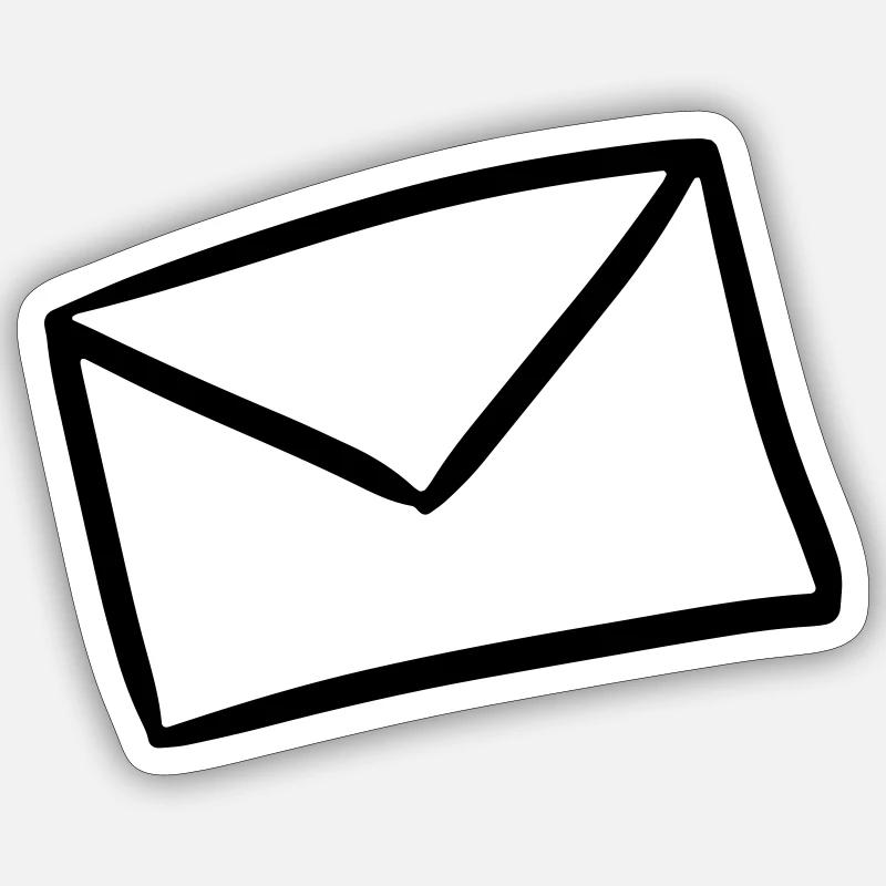 Brief Briefumschlag Post Mail letter envelope - Sticker Größe S (10 x 10 cm) - Mattweiß
