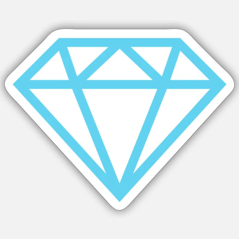Diamant - Sticker taille S (10 x 10 cm) - blanc mat