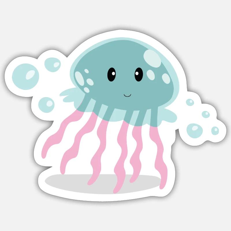 Jellyfish - Sticker size S (10 x 10 cm) - white matte