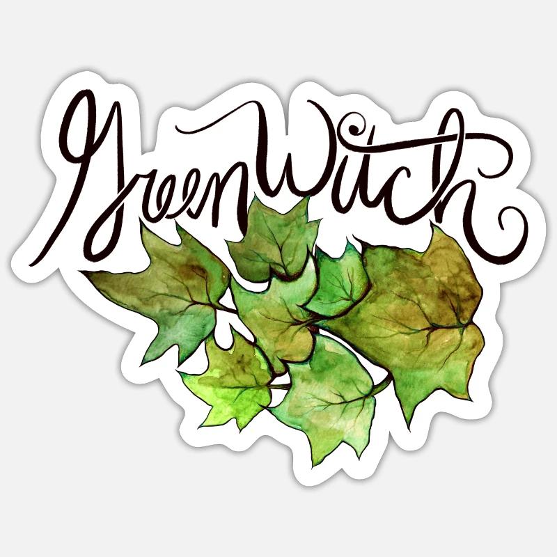 sorcière verte - Sticker taille S (10 x 10 cm) - blanc mat