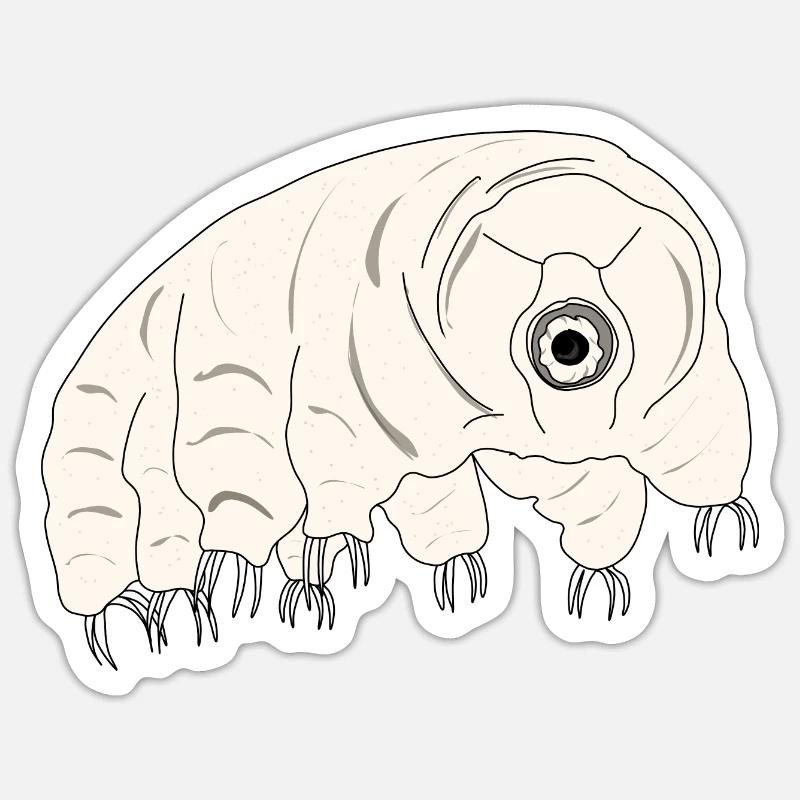 Tardigrade water bear - Sticker taille S (10 x 10 cm) - blanc mat