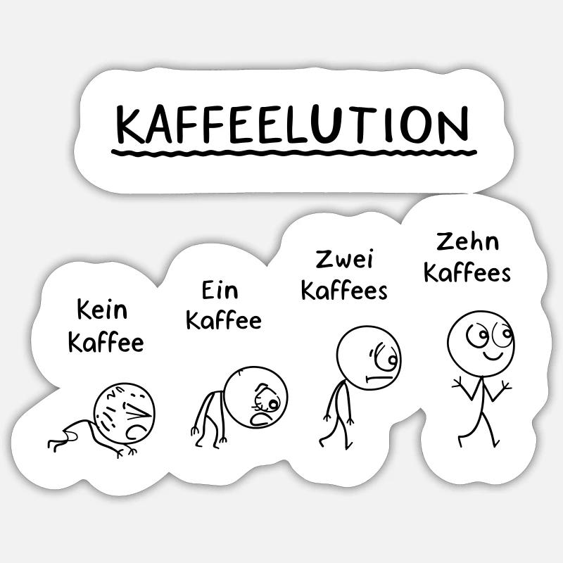 Die Kaffeelution Sticker Größe S (10 x 10 cm)