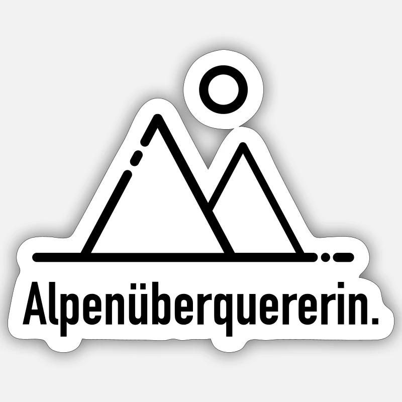 Alpenüberquererin - Sticker Größe S (10 x 10 cm) - Mattweiß