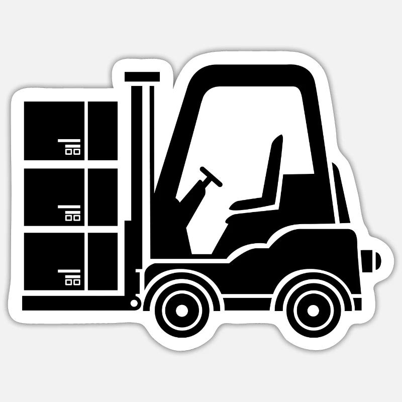 Stapler Gabelstapler Staplerfahrer Logistik Paket Sticker Größe S (10 x 10 cm)