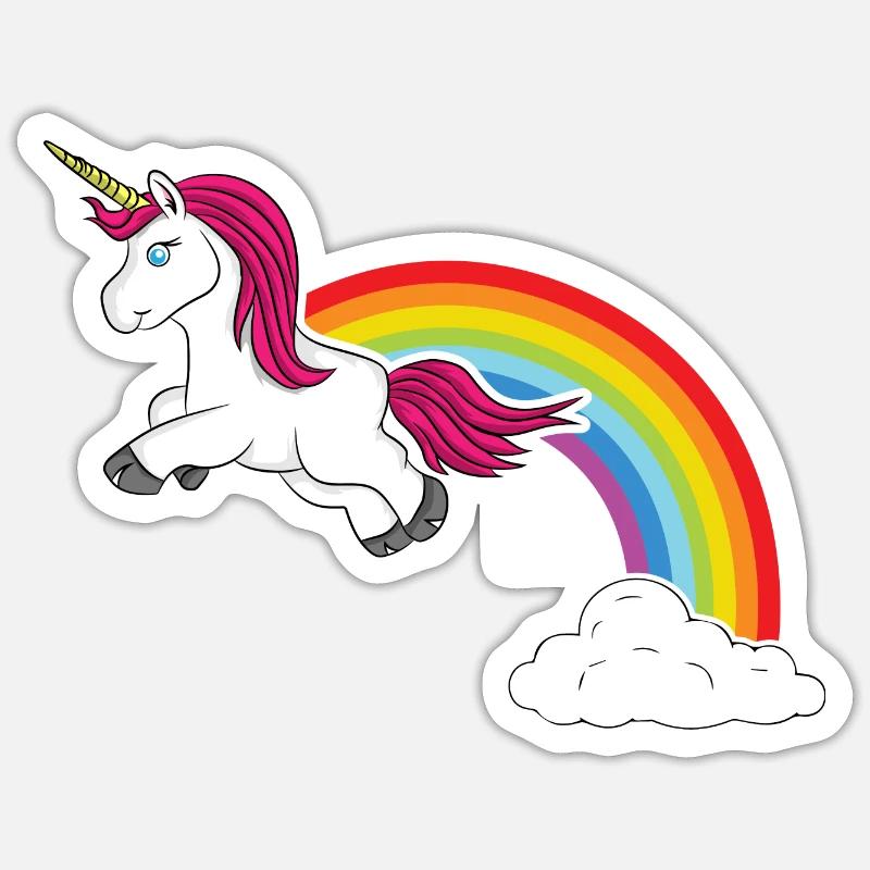 Rainbow Unicorn BytheManzanitas Sticker size S (10 x 10 cm)