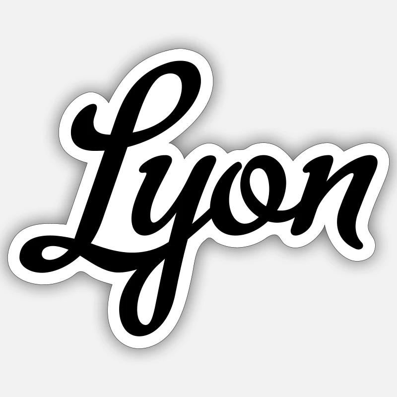 Lyon - Sticker taille S (10 x 10 cm) - blanc mat