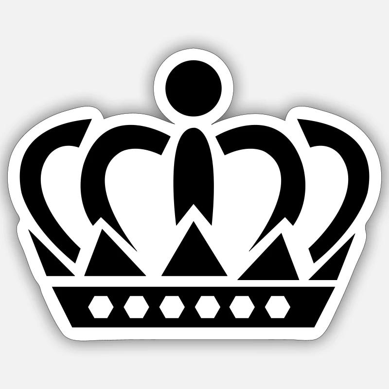 crown - Sticker Größe S (10 x 10 cm) - Mattweiß