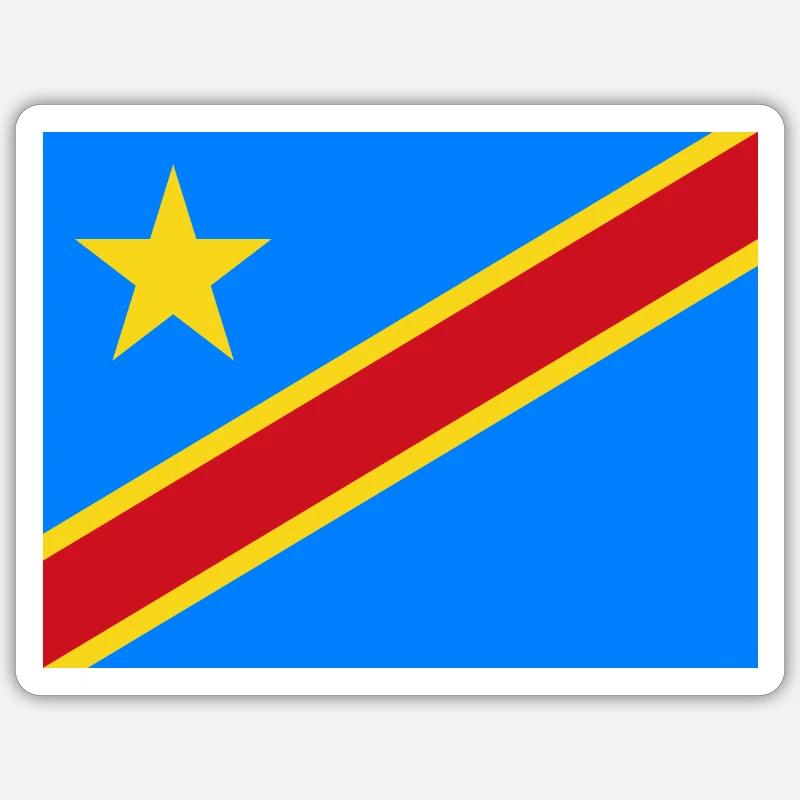 Dr Congo flag Sticker size S (10 x 10 cm)