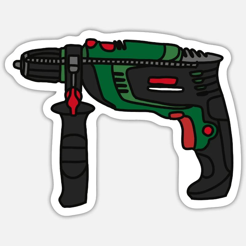 La perceuse. Sticker taille S (10 x 10 cm)