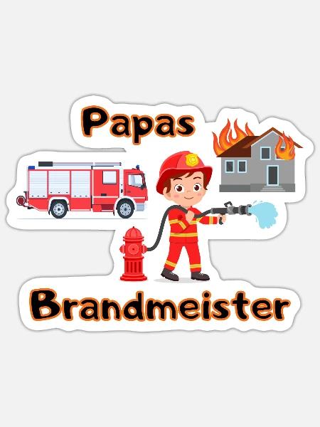Papas Brandmeister - Sticker Größe S (10 x 10 cm) - Mattweiß