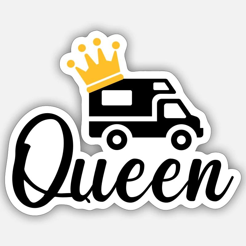 Camping Queen Camper Camper Rv Sticker size S (10 x 10 cm)