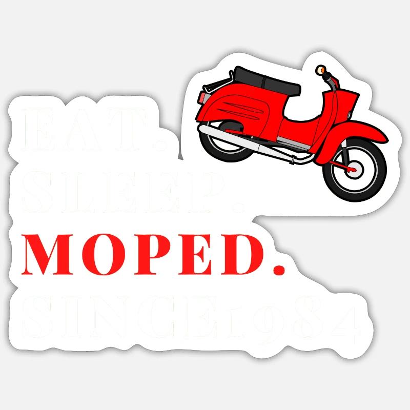 Eat Sleep Cycloped Since1984 - Sticker taille S (10 x 10 cm) - blanc mat