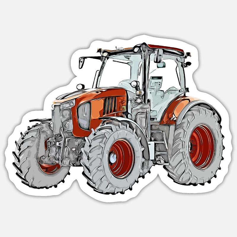 Traktor2 - Sticker Größe S (10 x 10 cm) - Mattweiß