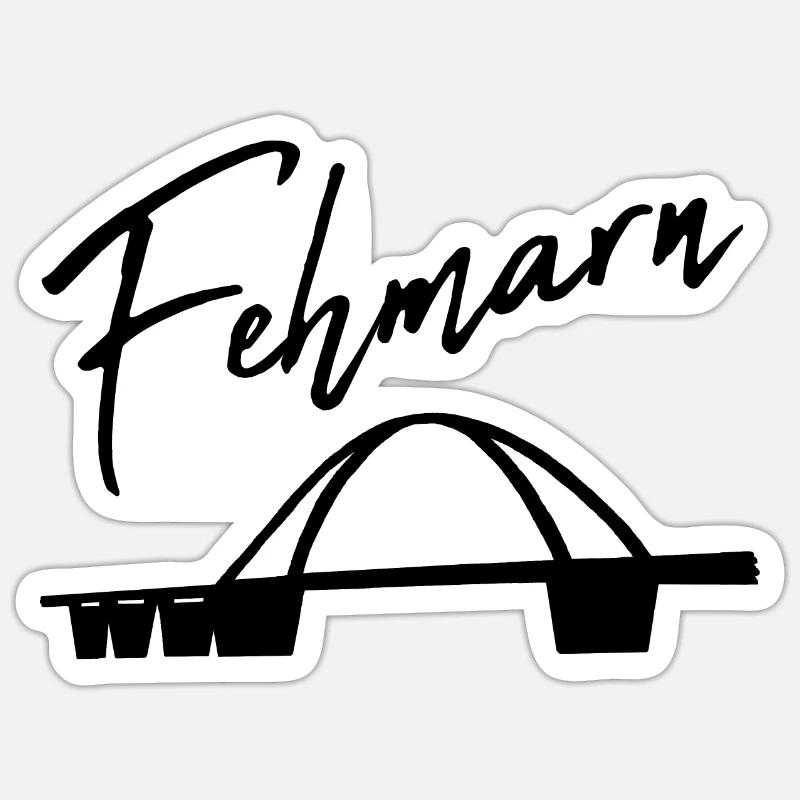 Fehmarnsund Bridge - Sticker size S (10 x 10 cm) - white matte