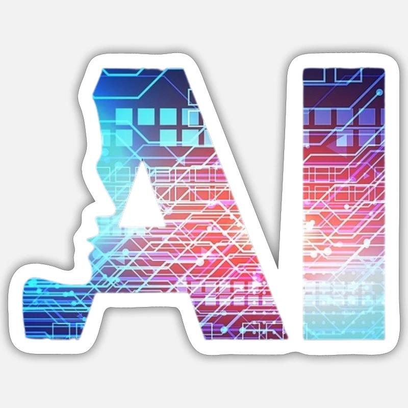 Künstliche Intelligenz - Sticker Größe S (10 x 10 cm) - Mattweiß
