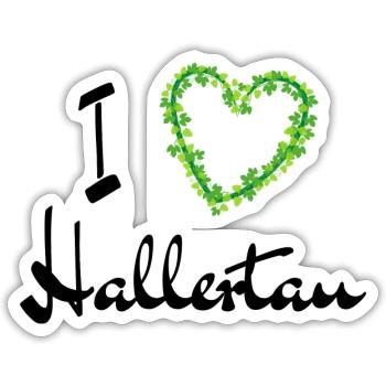 I love Hallertau - Sticker Größe S (10 x 10 cm) - Mattweiß - Vorne