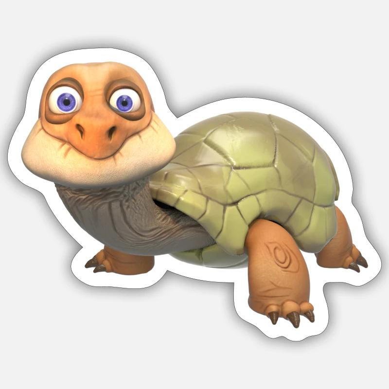 Süsse Schildkröte - Sticker Größe S (10 x 10 cm) - Mattweiß