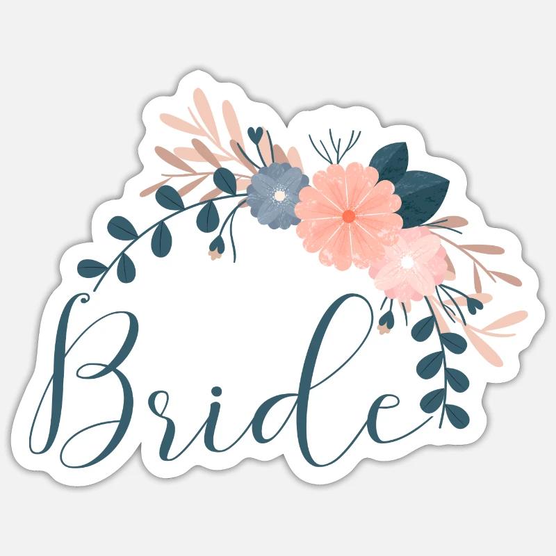 Flower Boho - Bride Sticker size S (10 x 10 cm)