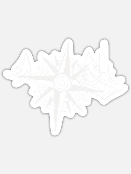 Kompass mit Anker hellgrau - Sticker Größe S (10 x 10 cm) - Mattweiß