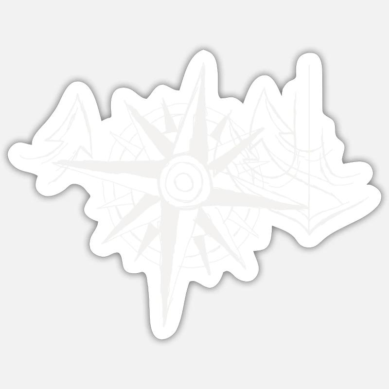 Kompass mit Anker hellgrau Sticker Größe S (10 x 10 cm)