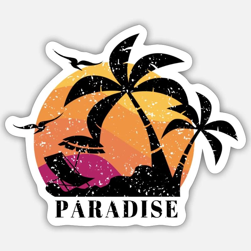 Paradise - Sticker size S (10 x 10 cm) - white matte