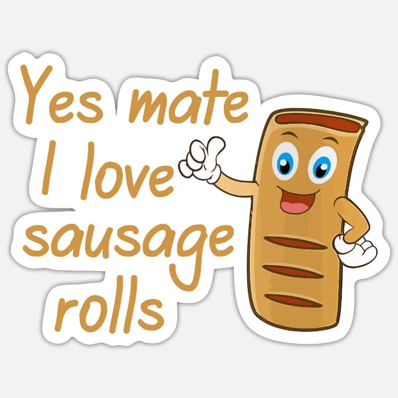 Sausage Rolls - Sticker taille S (10 x 10 cm) - blanc mat