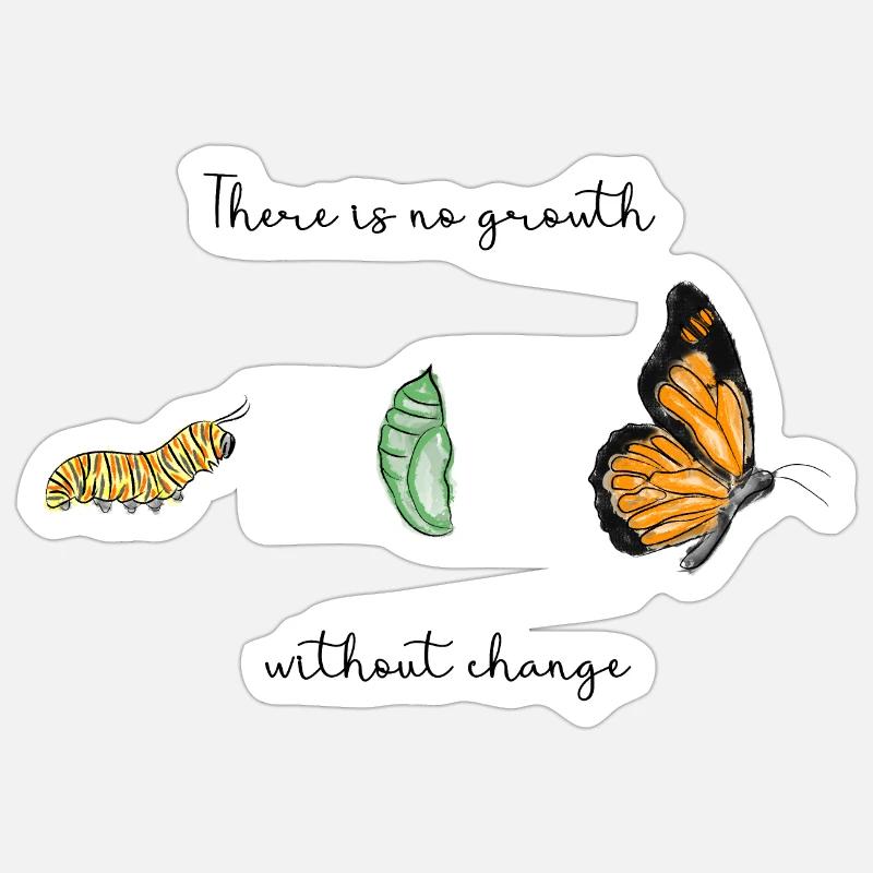 Metamorphose - Sticker Größe S (10 x 10 cm) - Mattweiß