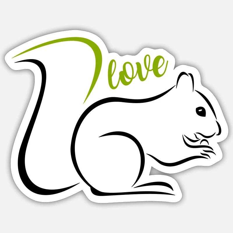 Eichhörnchen - Sticker Größe S (10 x 10 cm) - Mattweiß