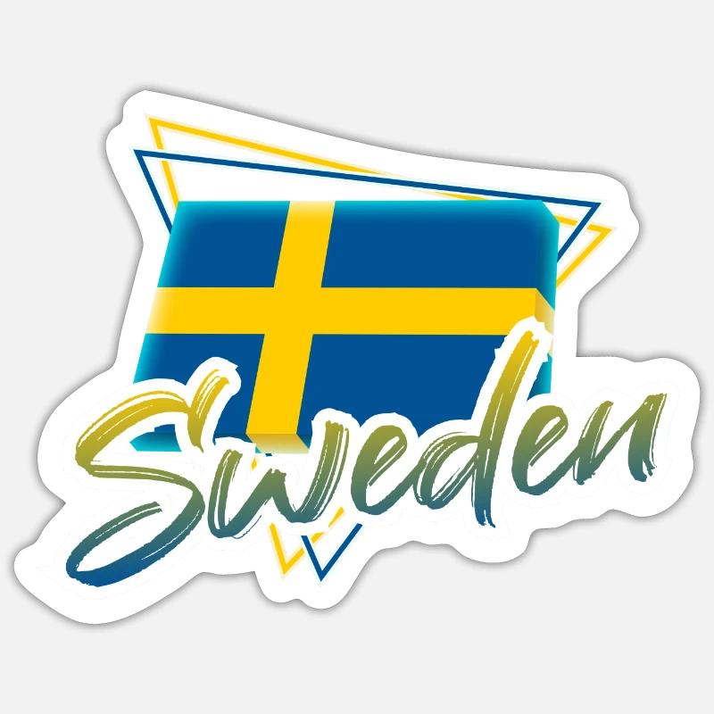 Suède - Sticker taille S (10 x 10 cm) - blanc mat
