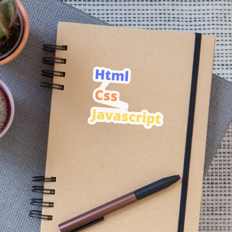 Html css javascript Sticker taille S (10 x 10 cm)