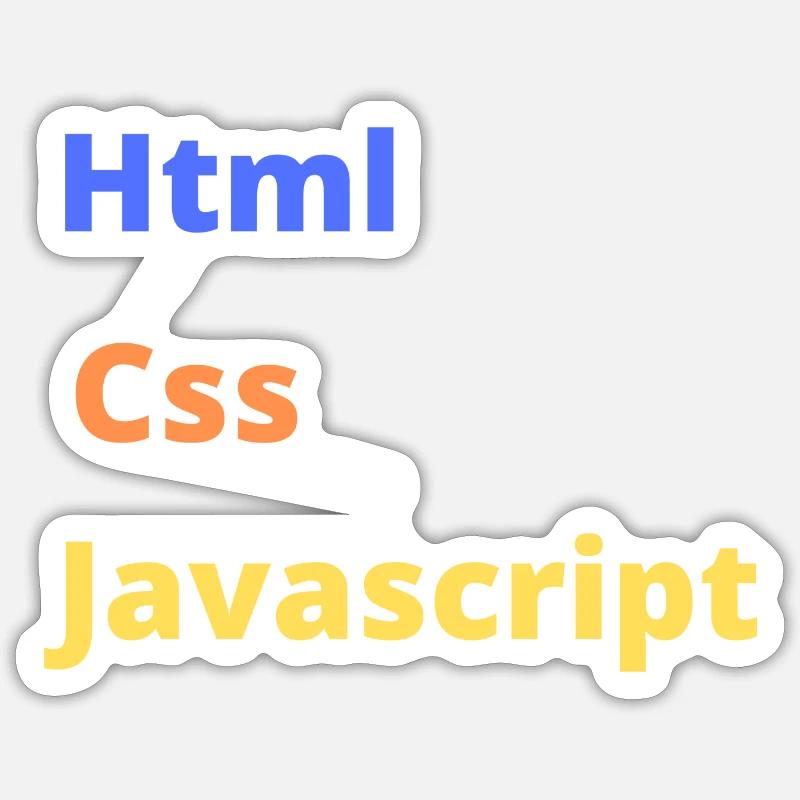Html css javascript - Sticker taille S (10 x 10 cm) - blanc mat