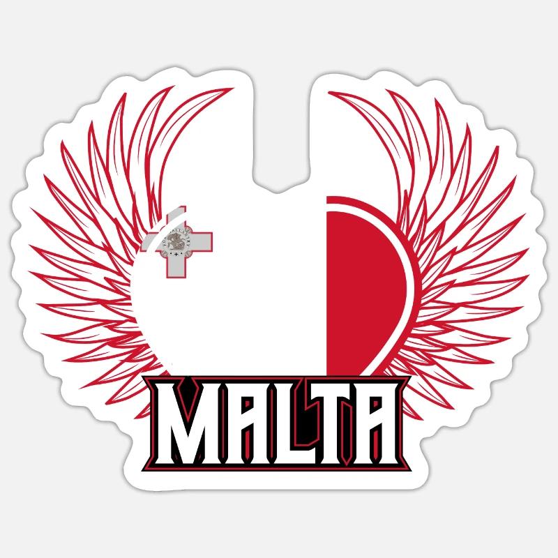 Malte - Sticker taille S (10 x 10 cm) - blanc mat