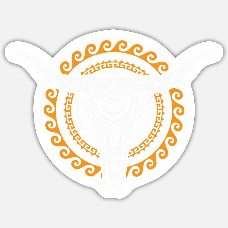 Indigènes Chef Totem - Sticker taille S (10 x 10 cm) - blanc mat