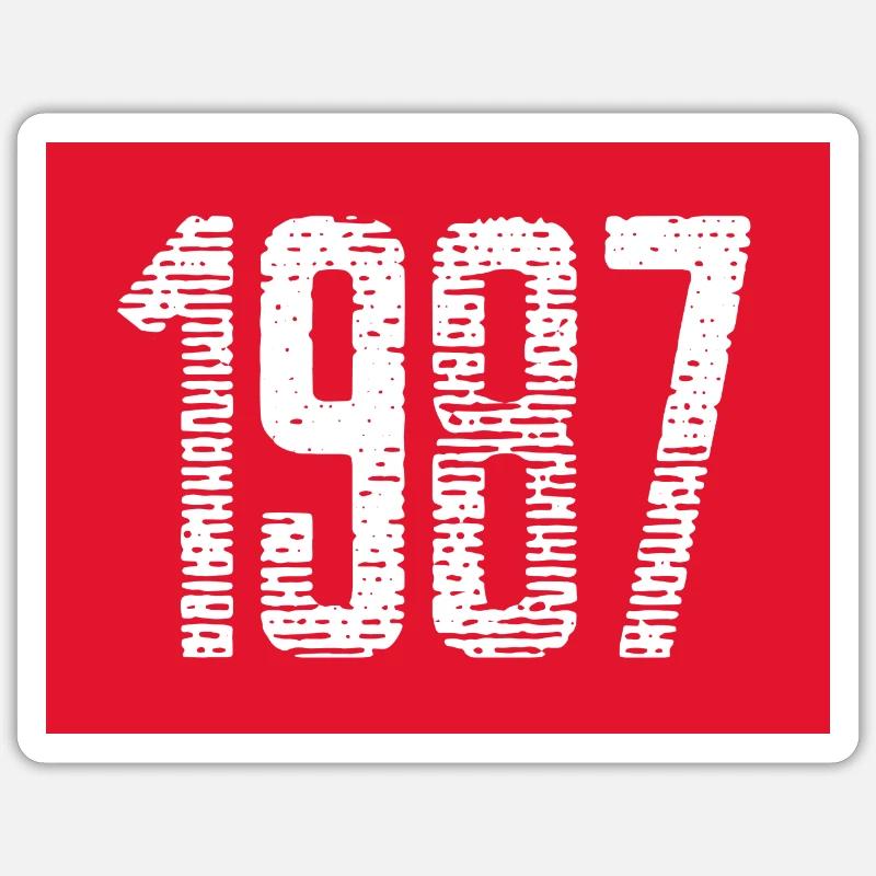 1987 - Sticker size S (10 x 10 cm) - white matte