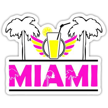 miami - Sticker taille S (10 x 10 cm) - blanc mat - Devant